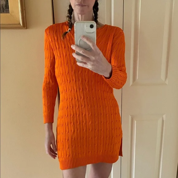 Ralph Lauren Black Label Silk Orange Knit tunic - Picture 2 of 11